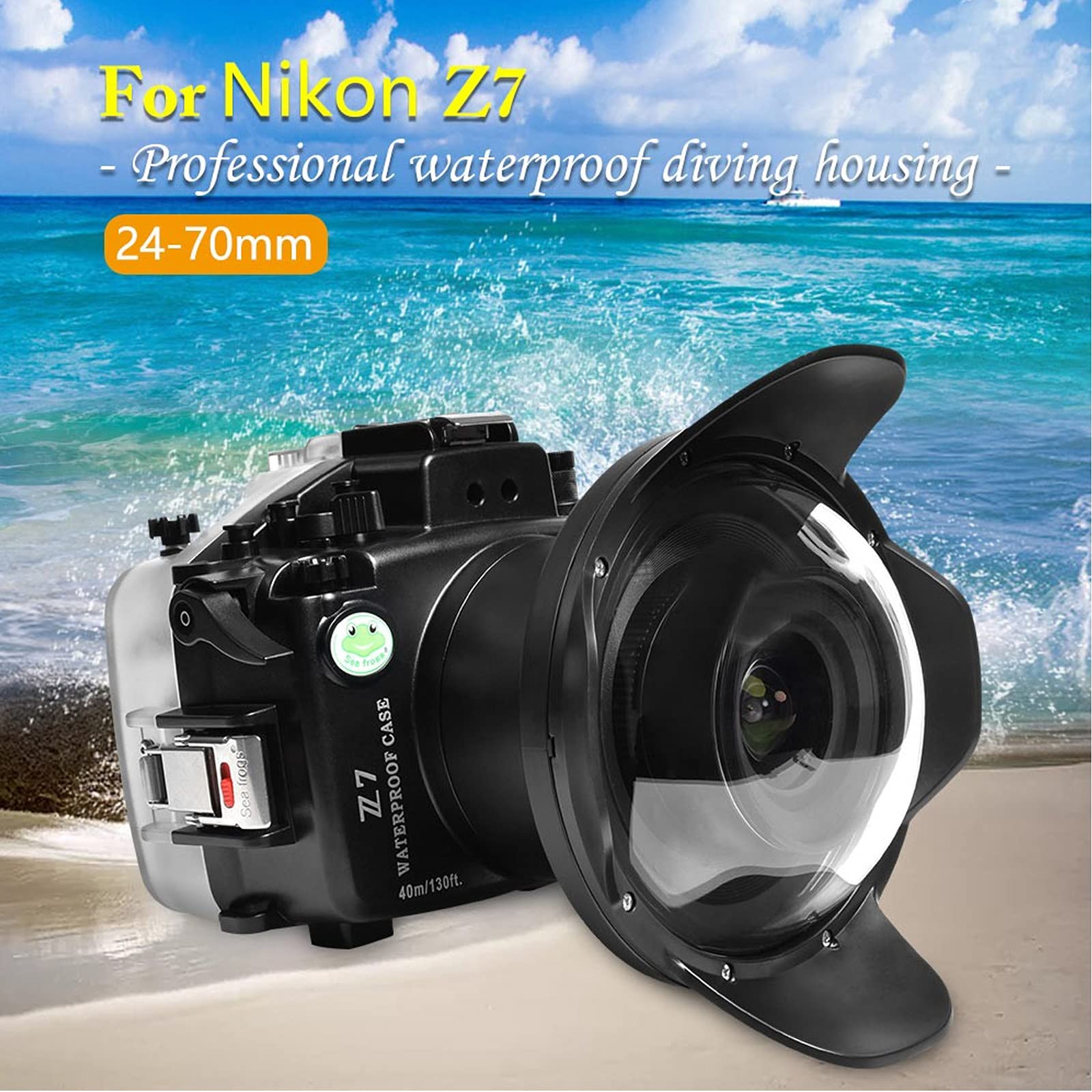 SeaFrogs Underwater Housing for Nikon Z7 Z6+ 6 Inch Dome Port Kit 40M/130ft Waterproof Case for Nikon Z6 Z7+ NIKKOR Z 24-70mm f/4, Z 28-75mm f/2.8