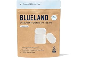 BLUELAND Dishwasher Detergent Tablet Refill 36 Count - Plastic-Free & Eco Friendly Alternative to Liquid Pods or Sheets - Natural, Sustainable - 36 Washes…