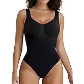 SHAPERX Women's Shaping Mid-Thigh Bodysuit Tummy Control Shapewear Seamless Full Body Shaper