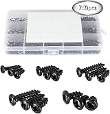 FandWay 750Pcs Small Self Tapping Screws Set M1.7 M2 M2.3 M2.6 M3 Black view 2
