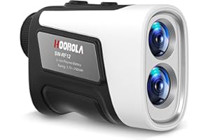 Hoorola Range Finder Golf, 1200 Yards Rangefinder with Slope, Magnetic Stripe, 7X Magnification, IP54 Water Resistant, Rechargeable Battery, Flag Pole Locking Vibration, Golf Accessories for Men Women