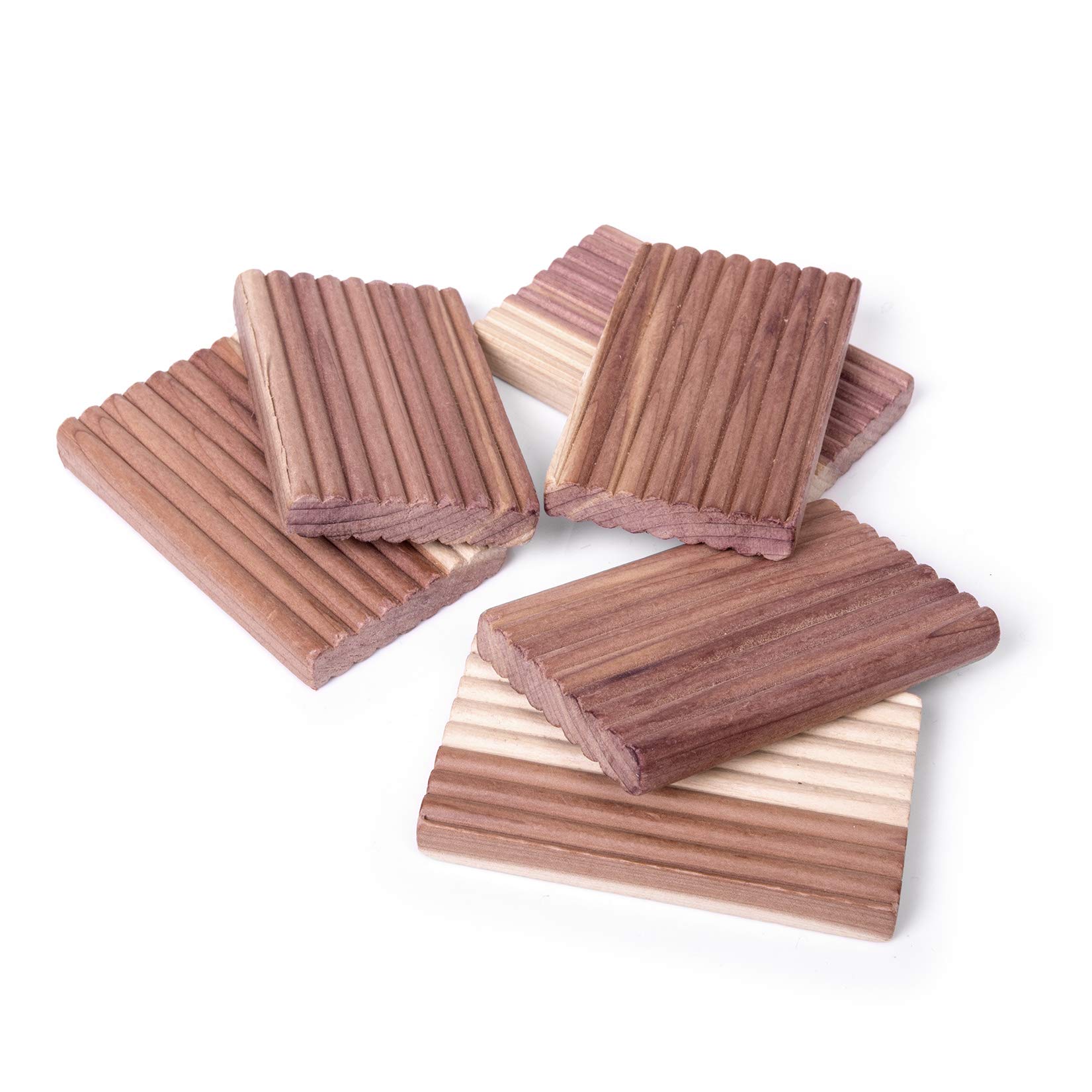 Woodluv Organic 6 Natural Cedar Wood Clothes Moth Repellent Blocks (Chemical Free)