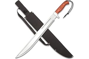 Timber Rattler Jungle Beast Machete | 18 3/4" Stainless Steel Blade | Secure Wooden Handle | Stainless Steel Guard | Durable Nylon Sheath Included | 25" Overall Length