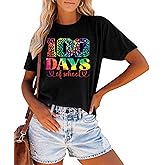 100 Days of School Shirt Women Preschool Teacher Shirts Kindergarten Celebration Tees Tie Dye Teachers Short Sleeve Tops