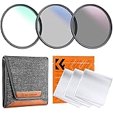 K&F Concept 72mm UV/CPL/ND Lens Filter Kit (3 Pieces)-18 Multi-Layer Coatings, UV Filter + Polarizer Filter + Neutral Density