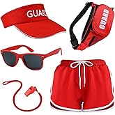 Matiniy 5 PCS Guard Costume Include Shorts,Hat,Sunglasses,Fanny Pack and Whistle for Men Women Halloween Party Dress