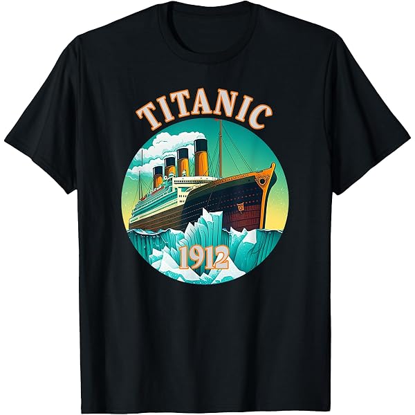 T-shirt Enfant Vintage Titanic 1912 - Coton - Design Bateau De Croisière - Mixte