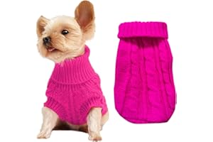 CMREAEC Dog Sweaters for Small Dogs, Pet Sweaters Classic Knitwear Winter Girl Boys Dog Clothes Chihuahua Coat Warm Puppy Costume Clothing Cute Doggie Sweater Apparel for Yorkie Christmas