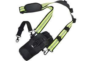 HYS Walkie Talkie Holster Adjustable Reflective Shoulder Strap W/Thick Padded Non-Slip, Molle Radio Pouch-Anti-Sway, for Motorola APX6000 APX8000 APX Series President Cobra Uniden Handheld CB Radio