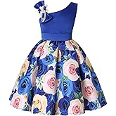 2-9T Flower Girls Floral Dresses Toddler Pageant Striped Dress