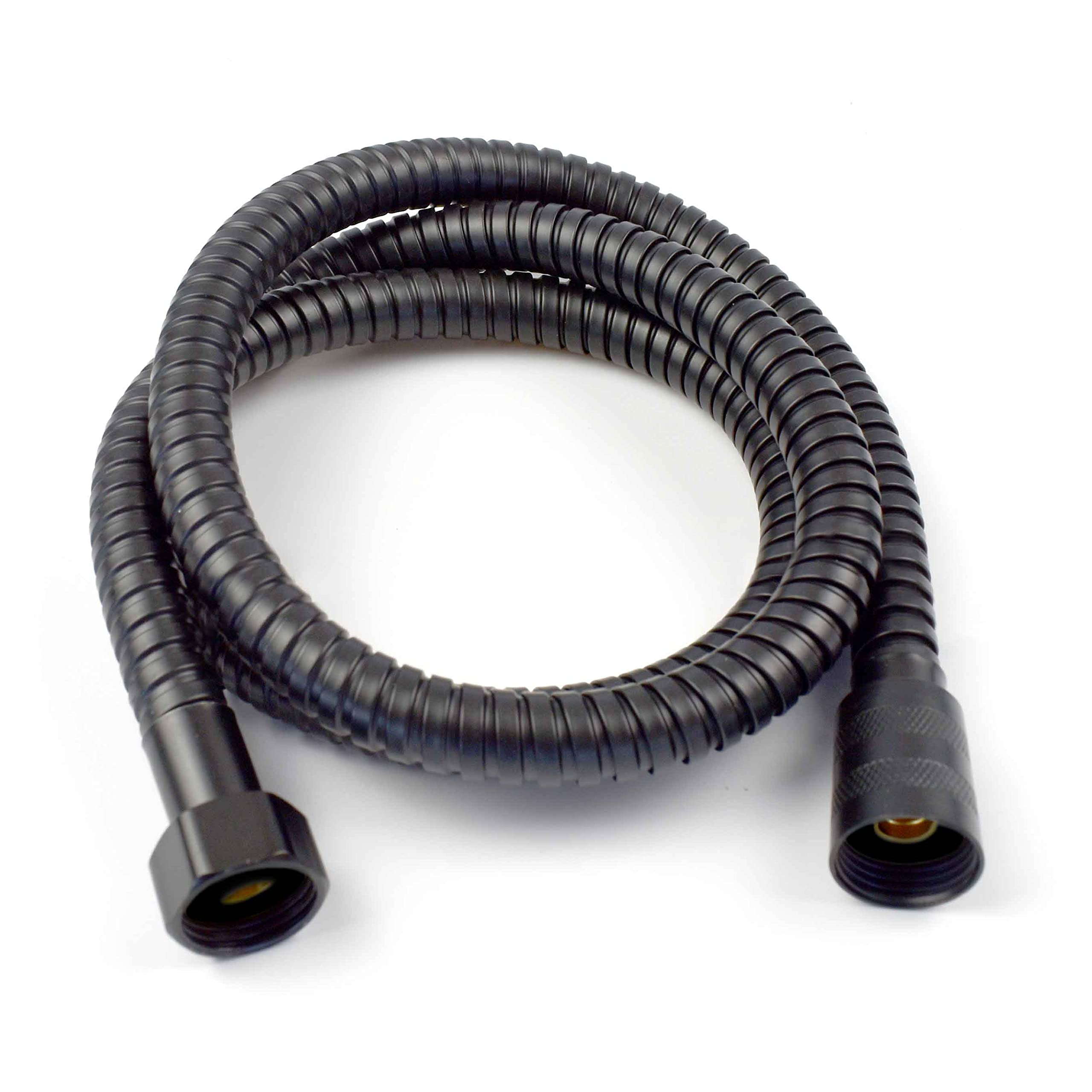 Xcel Home 1.2m Black Leakproof Shower Hose Flexible Stainless Steel Anti Kink Design with Solid Brass Connectors Universal Fit 1/2" BSP, Rust-Resistant