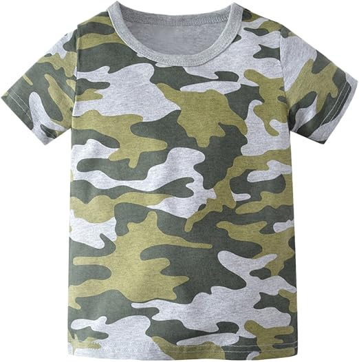 Enfants Chéris Kids Camouflage T-Shirt – Boys' Short Sleeve Military Style Tee, Comfortable Cotton Blend, Sizes 2T-7T - View #9