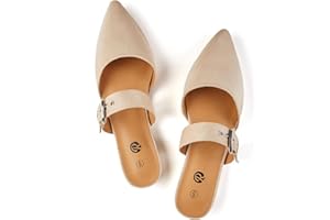 Rekayla Mules for Women Adjustable Strap Pointed Toe Backless Loafer Shoes…
