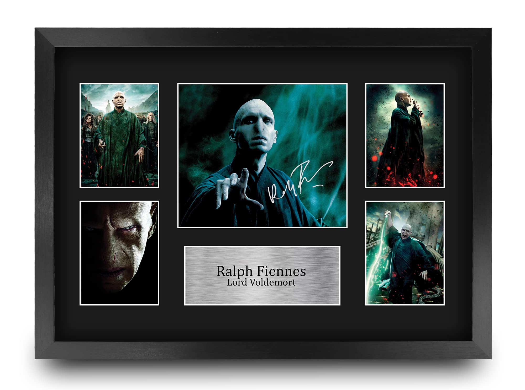 HWC Trading FR A3 Ralph Fiennes Harry Potter Lord Voldemort Gifts Printed Signed Autograph Picture Display for Movie Memorabilia Fans - A3 Framed