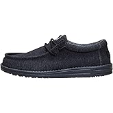 HEYDUDE Wally Stretch Jersey Wide Black Size 11, Men's Shoes, Slip on Loafers, Comfortable & Light-Weight