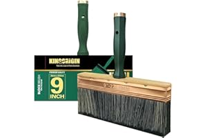 KINGORIGIN Deck Stain Brush, 9 Inch Deck Paint Brush with Threaded Handle for Extension Pole, Wide Large Brushes for Staining Wood, Fence, Walls, Lime Wash Paint Brush