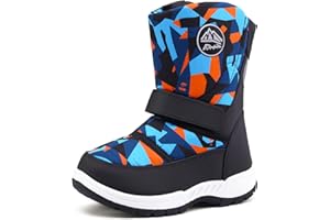 K KomForme Boys Girls Snow Boots Waterproof Winter Outdoor Boots(Toddler/Little Kid/Big Kid)