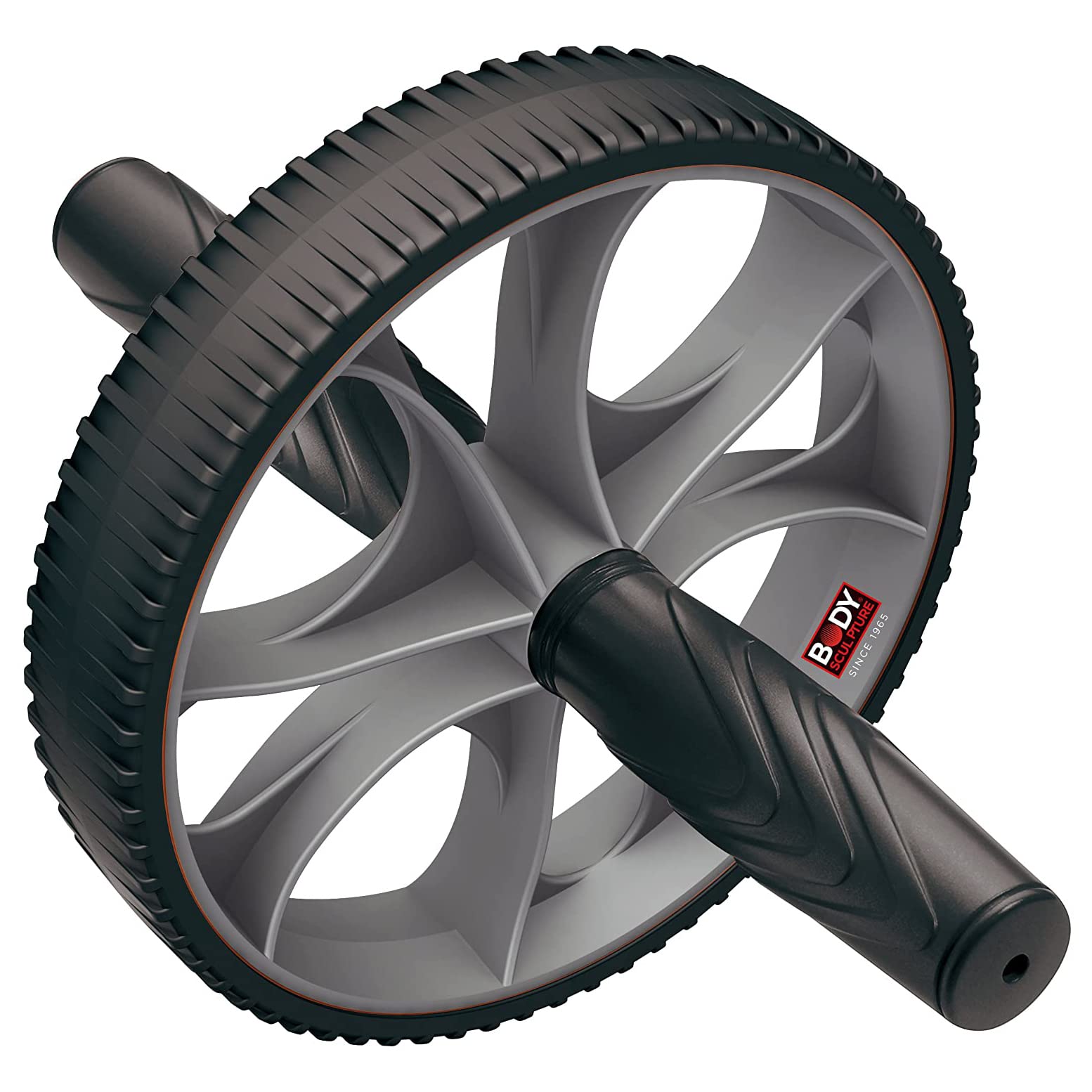 Body Sculpture Abdominal Exerciser Football Exercise Wheel, Black/Grey