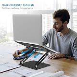 BoYata Laptop Stand Ergonomic Aluminum Height Adjustable 10-17 inch Black view 4