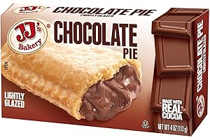 JJ's Bakery Chocolate Snack Pies, Individual Dessert, Fresh-Baked, Perfect for Snacks, Nut-Free, Kosher Parve, 4 Oz Each (Pack of 6)