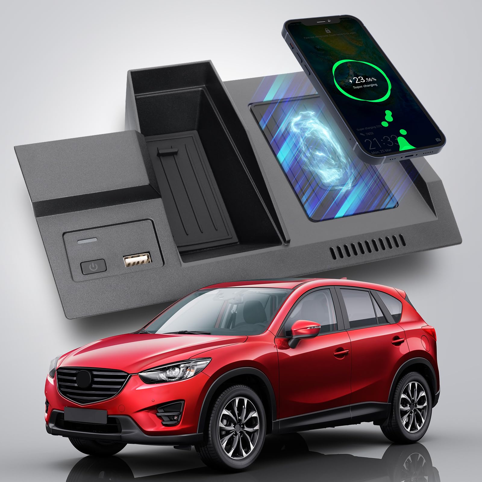 Photo 1 of CreekT Wireless Car Charger for Mazda CX5 CX-5 2017-2025 Center Console Accessories, Wireless Phone Charging Pad for Mazda CX5 2017 2018 2019 2020 2021 2022 2023 2024 2025