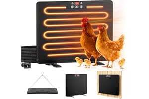 BEYOOGEEM Smart Chicken Coop Heater, 200W Chicken Heater with Adjustable Temperature & Timer Controller, Radiant Heat Flat Panel Chicken Warmer Chicken Coop Heaters Inside for Winter Chicks Poultry Pet