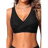 Women Plus Size Bikini Top - Twist Front Swimsuit Top Push Up Full Coverage Bathing Suit 2025 Swim Bra for Large Bust