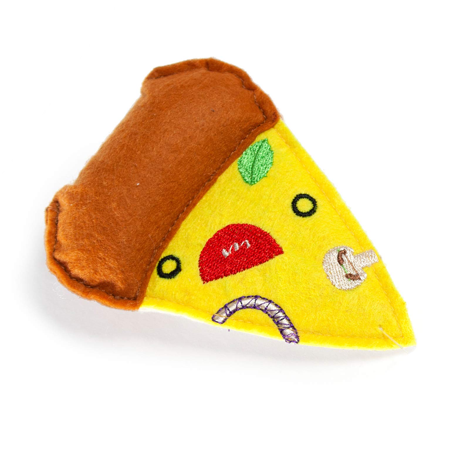 Karlie Cat Pizza - Cat Toy - Textile - Yellow - 10.5 x 8 x 1 cm