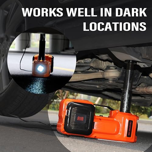 5 Ton 12V Electric Car Jack Kit With Built-in Air Pump & Impact Wrench - Hydraulic Floor Jack For SUV, Truck, Sedan Tire Changes