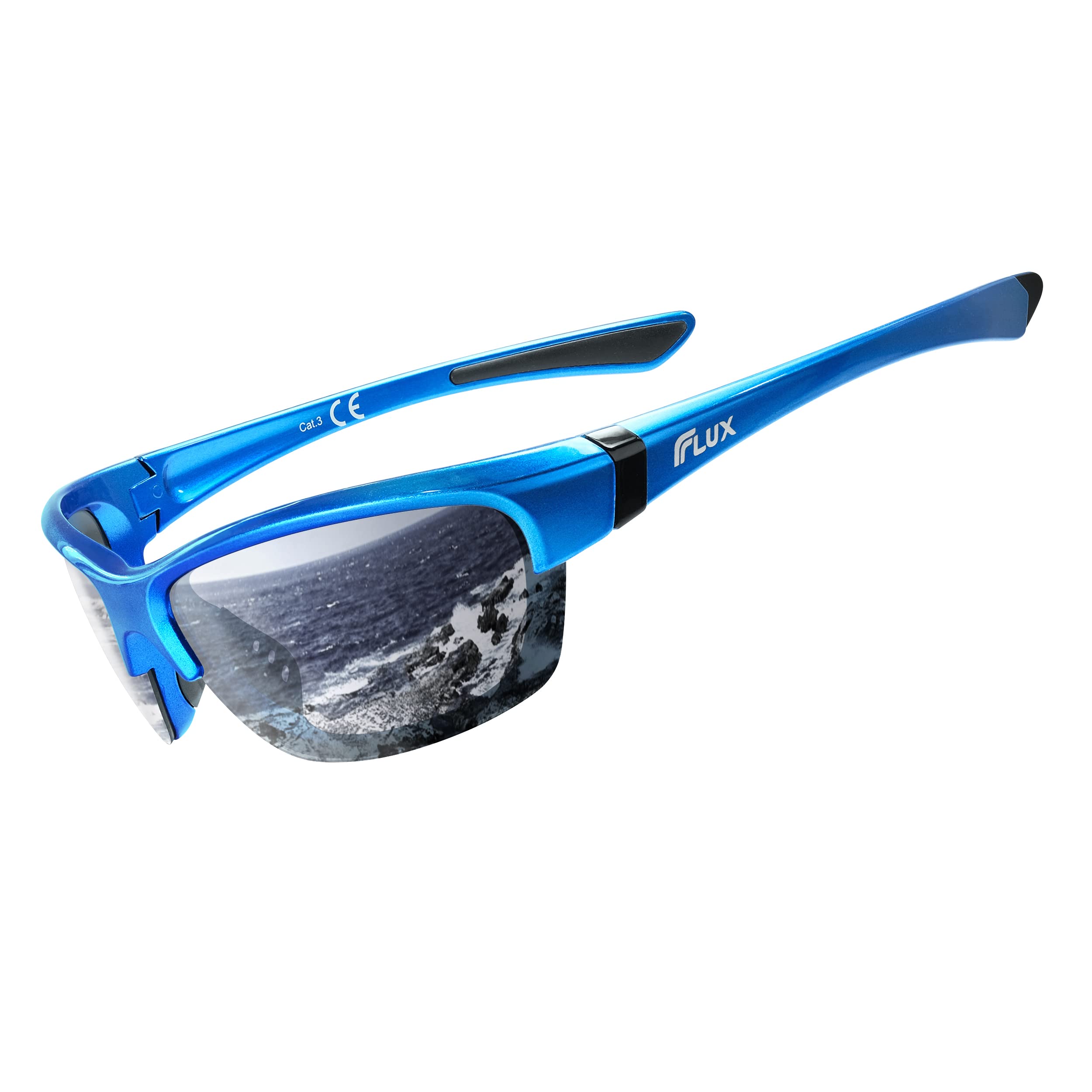 ICECUBE AVENTO Polarized Sports Sunglasses - UV400 & Anti-Slip, Lightweight for Driving, Running & Golf - Unisex (Blue/Grey)