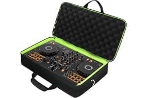 SNIGJAT DJ Controller Case for DDJ FLX4 / DDJ 400 / DDJ REV1, Padded DJ Controller Bag with 2 Pockets for Cables, Accessories, DJ Carrying Case with Adjustable Shoulder Strap for DJ Equipment