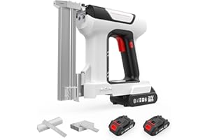 HOMGIM Cordless Electric Nail Gun, 2 in 1 Lithium-ion Stapler with Battery 2, Battery Powered Nail Gun,18GA Brad Nailer for Trim Wood Crafting Home Carpentry