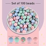 ASTARON 100 Pcs Silicone Beads 1.5 cm for Jewelry Keychains 5 Colors view 2