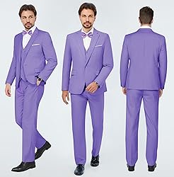 MAGE MALE Men's 3 Pieces Suit Elegant Solid One