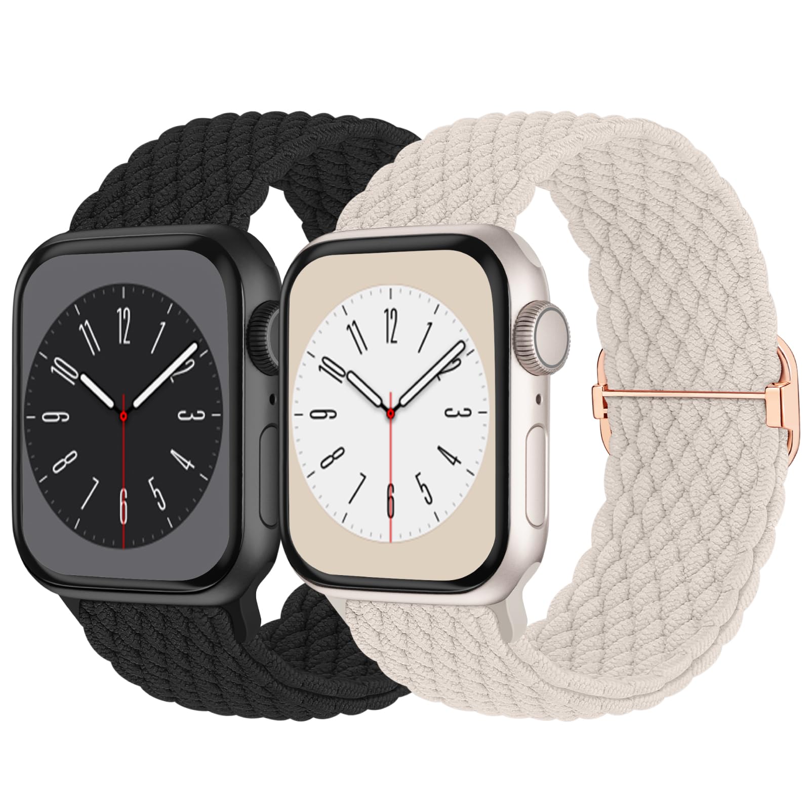 Photo 1 of Braided Solo Loop Compatible with Apple Watch Band 38mm 40mm 41mm Women Men, Adjustable Stretchy Bands Elastic Sport Wristbands for iWatch Series 11 10 9 8 7 6 5 4 3 2 1 SE 3