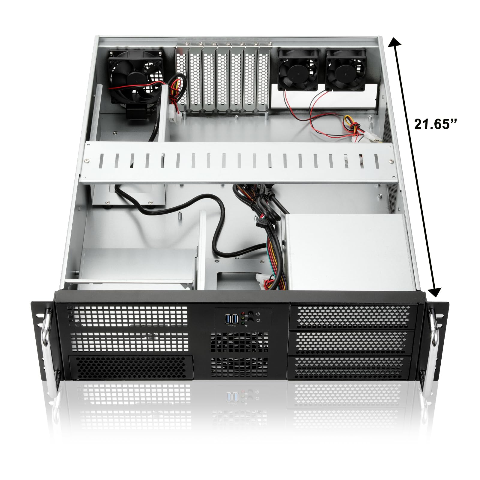3u Rackmount Server Chassis EATX/ATX/MATX with 4x5.25 + 6x3.5 Support ATX PS2 PSU w/Side 80mm or top 120mm Fan Fan,