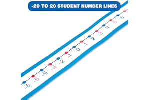 Carson Dellosa 30-Piece Number Line Set, 22" x 1.5" Dry Erase Hands-on Learning Tools With Color-Coded Numbers -20 Through 20