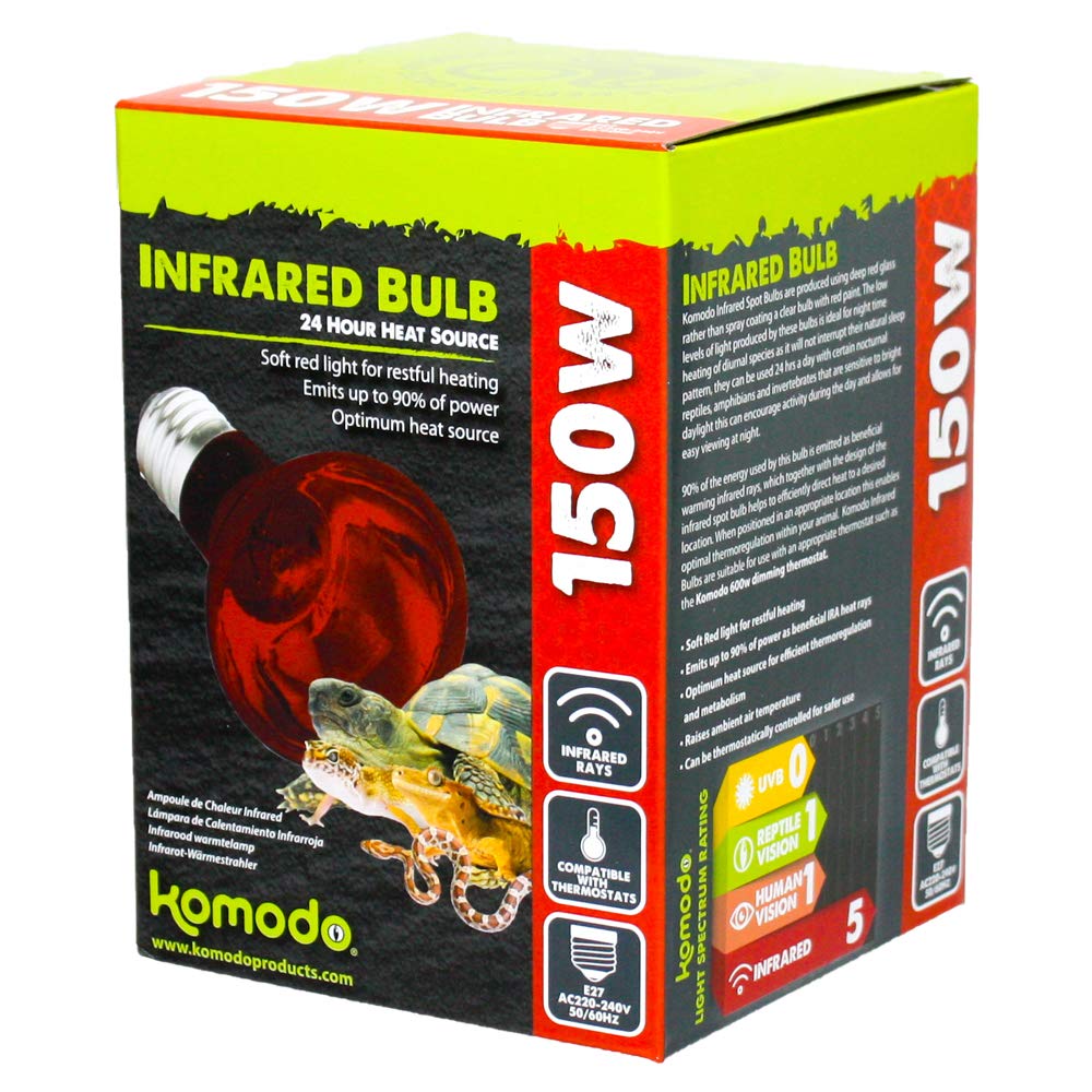 Komodo Infrared Heat Lamp ES, 150 Watt, Red
