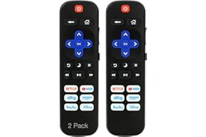 (2-Pack) Replacement Remote for Roku TV with Shortcuts for Netflix/YouTube/Hulu/Disney+, Compatible with TCL/Hisense/Sharp/Ph