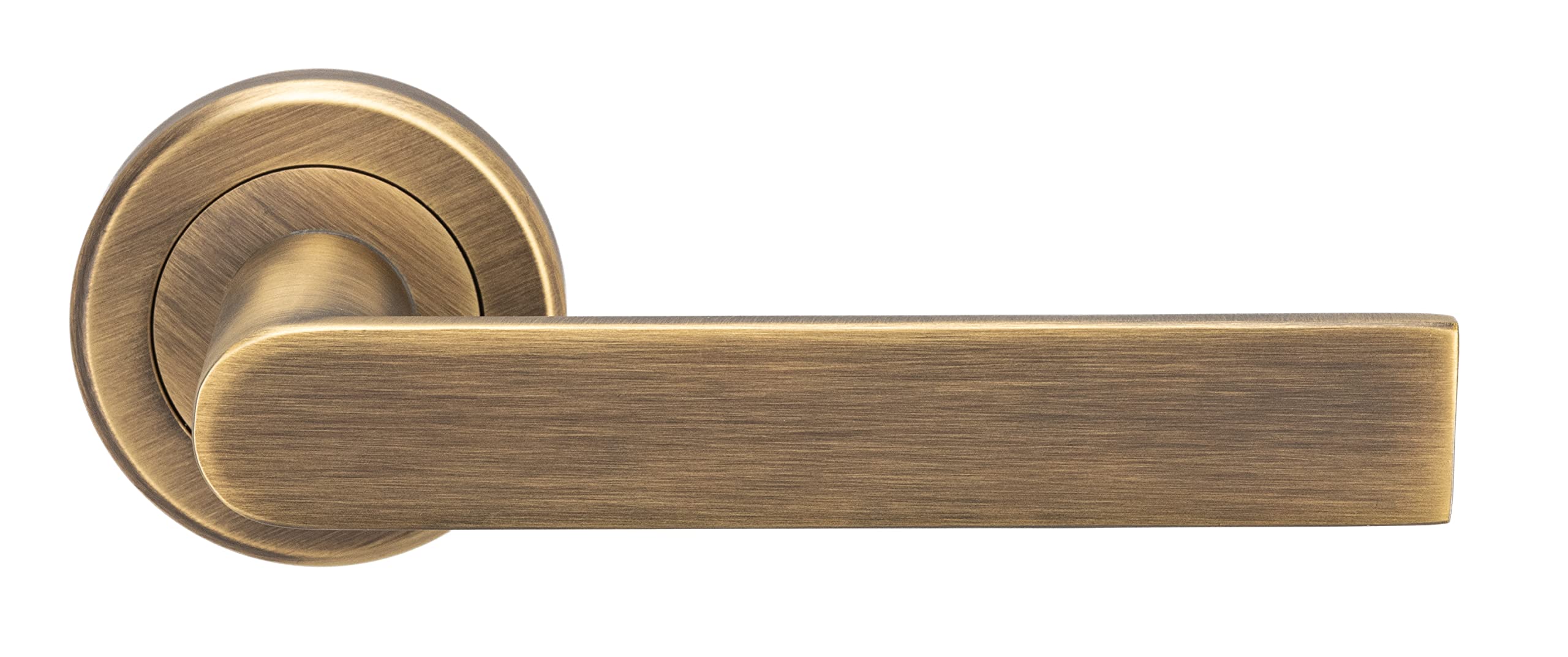 Carlisle Brass Serozzetta Edge Lever on Concealed Fix Round Rose – Antique Internal Door Handles, Polished Brass Finish - Stylish Door Handles Internal, 10L x 0.8W Centimetres