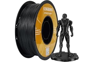 Kingroon Carbon Fiber PLA 3D Printer Filament, Dimensional Accuracy +/- 0.03 mm, 1 kg Spool(2.2lbs), 1.75 mm，Black
