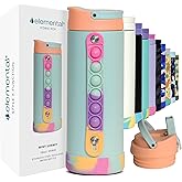 Elemental Iconic Kids Water Bottle for School - 100% Leak-Proof Insulated Water Bottles with Straw Lid & Pop-It Handle for Boys & Girls - Triple-Wall Insulated & BPA-Free, 14oz – Mint Sorbet