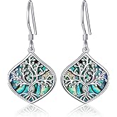 925 Sterling Silver Good Luck Irish Celtic Knot Turquoise/CZ/Cross/Daisy Flower/Sunflower/Tree of Life/Strawberry Earrings Jewelry Birthday Christmas Anniversary for Women