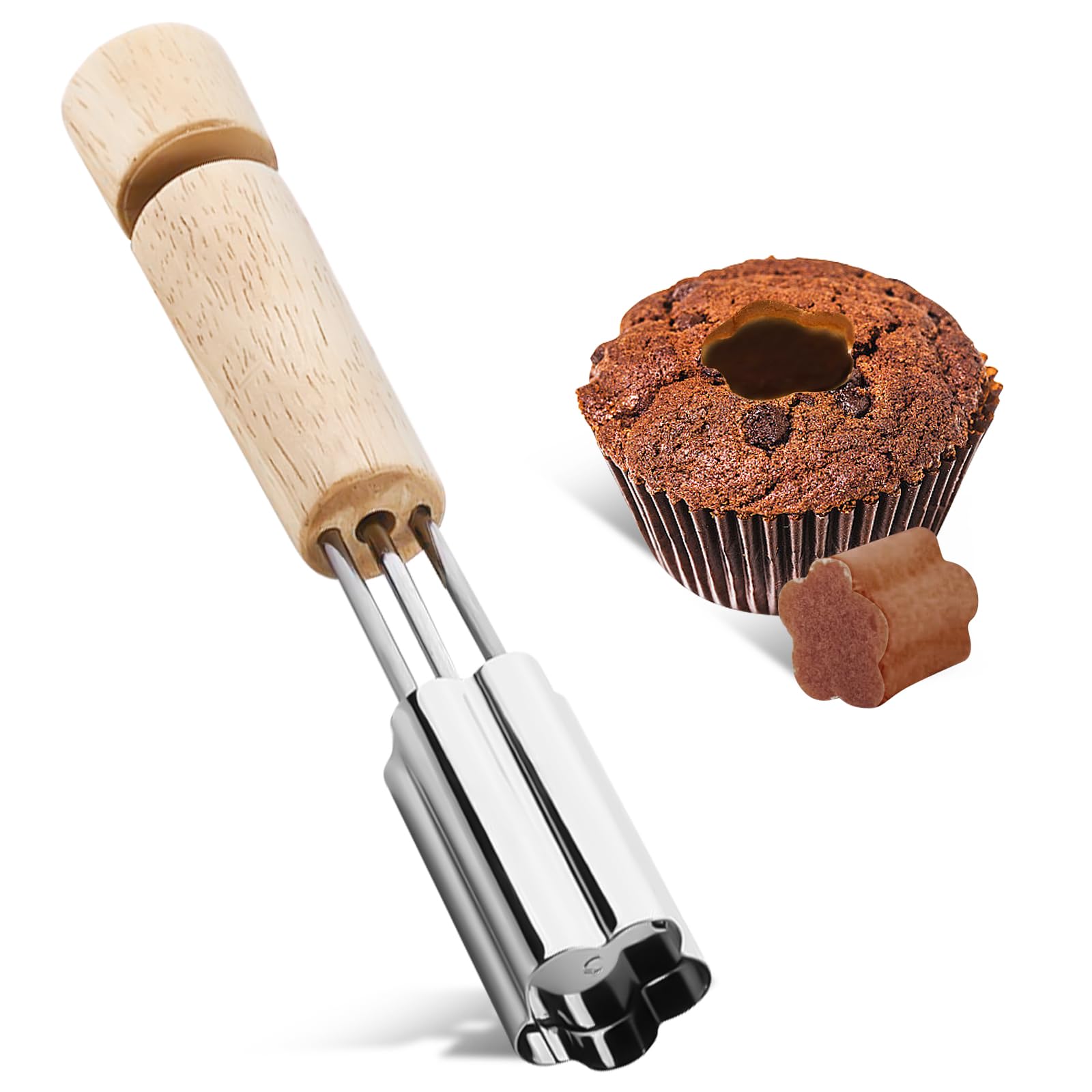 Cupcake Corer, Stainless Steel Corer Tool Used for Cupcake Filler Tool Cake Baking Accessories, Reusable Kitchen Cookie Baking Filling and Decorating Accessories