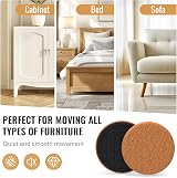 PISAO Felt Furniture Sliders 8PCS 9 cm Diameter Thick EVA Pad Coasters for view 7