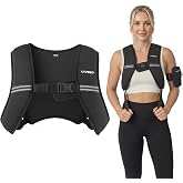 LIVEET Weighted Vest for Women Men, Soft Iron, Reflective Strips | Soft iron filling, washable, buckle fits 35.4-45.7in chest, reflective strips, arm pocket, for yoga jogging strength training