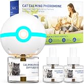 SHIORI TrinityCalm Cat Calming Diffuser, Dual Pheromone + L-Theanine | 3-in-1 Gradual-Release Support for Multi-Cat Tension &amp; Everyday Changes, 1 Plug-In + 2 Refills, Up to 60 Days