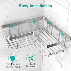 YASONIC Corner Shower Caddy, 3-Pack Adhesive