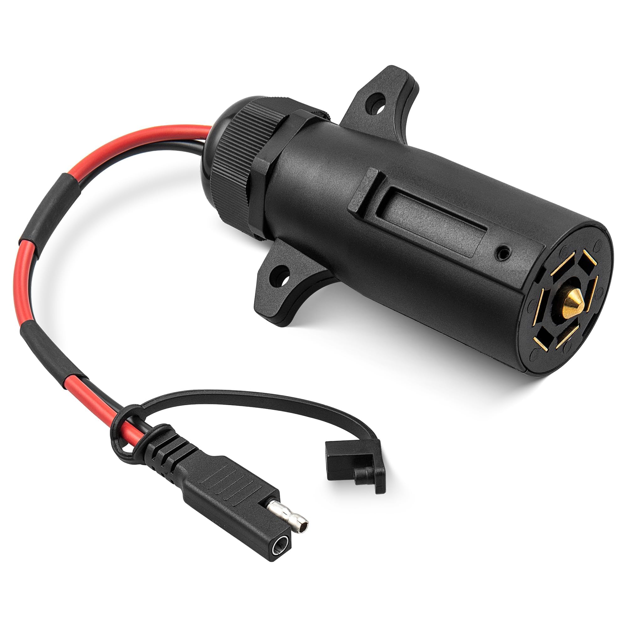 Photo 1 of Oyviny 7 Pin Power Access, 7 Way Blade to 2 Pin SAE Connector, 7 Pin Round RV-Style Trailer Plug to 12 AWG SAE Cable 12V Connectors for RV Truck Get Power from Vehicle's 7 Pole Trailer Plug, 13 Inch
