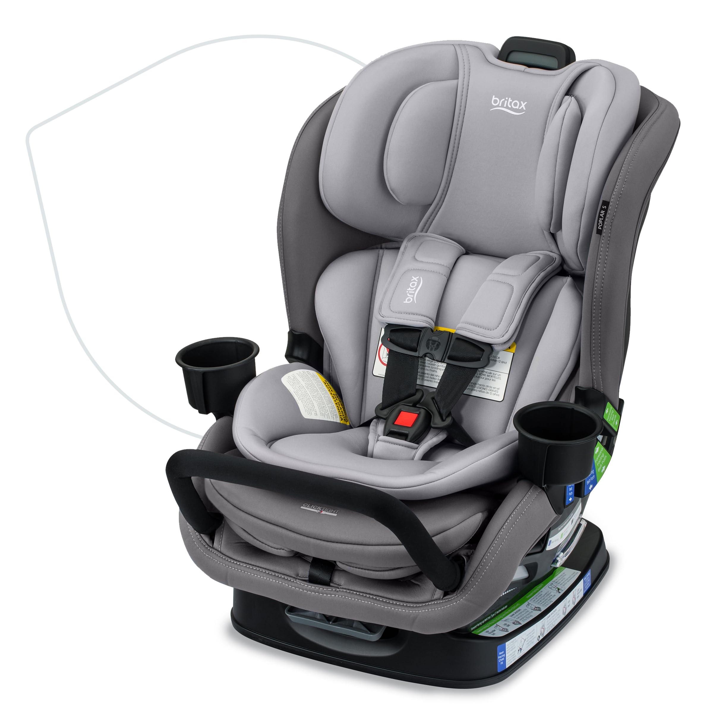 Photo 1 of Britax Poplar S Convertible Car Seat, 2-in-1 Car Seat with Slim 17-Inch Design, ClickTight Technology, Glacier Graphite